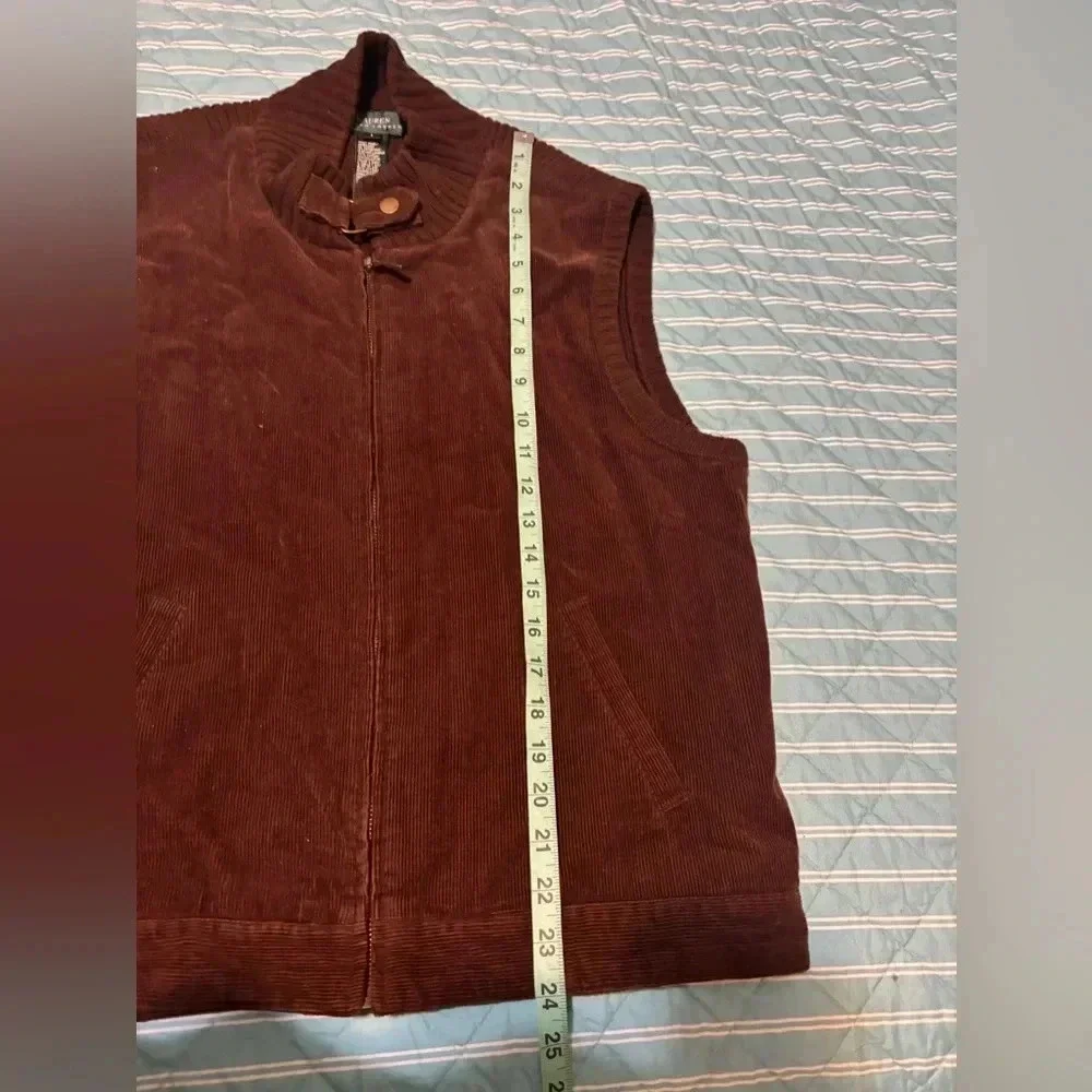 Vintage Lauren Ralph Lauren Womens Corduroy Knit Full Zip Vest size Large